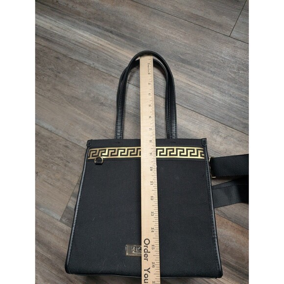 Versace Fragrances Canvas Bag Black Gold Travel Purse Handbag Shoulder Tote - Picture 8 of 8